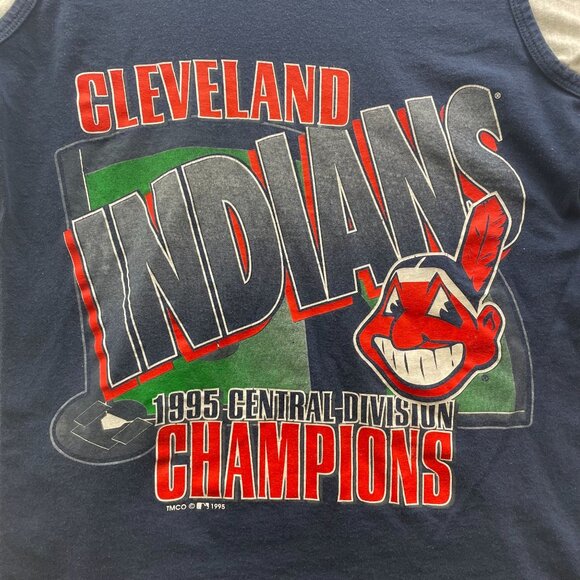 90S VINTAGE CLEVELAND INDIANS CHIEF WAHOO SHORT SLEEVE GRAPHIC TEE MEN'S MEDIUM - Picture 3 of 5